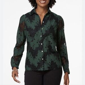5 for $35 Acos&a green lace top